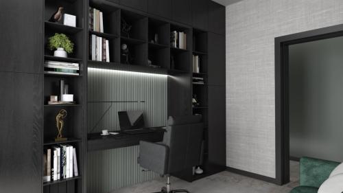 GABINET Z TAPETĄ I MAPĄ ŚWIATA 